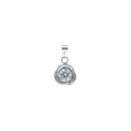 Ciondolo Oro Bianco 18k con Zirconi