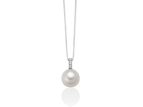 Collana Miluna Oro Bianco 18kt Perla e Diamanti