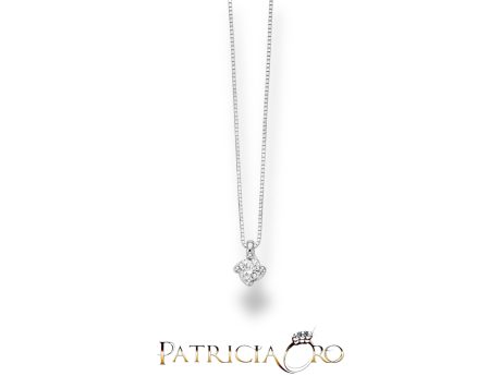 Collana Miluna Punto Luce Diamante Oro Bianco 18kt