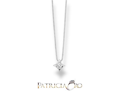 Collana Punto Luce Miluna Oro Bianco 18kt con Diamante Naturale