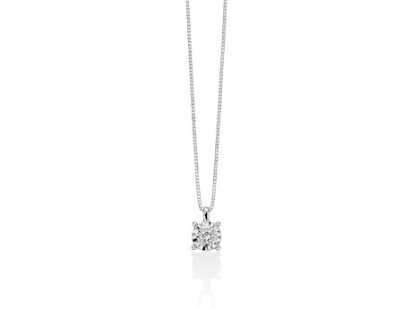 Collana Punto Luce Miluna in Oro Bianco 18kt con Diamante Naturale