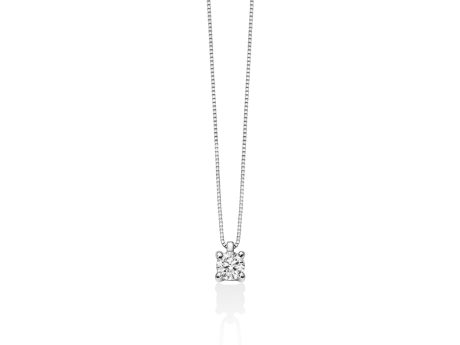 Collana Punto Luce Miluna con Diamante Brillante Oro Bianco 750
