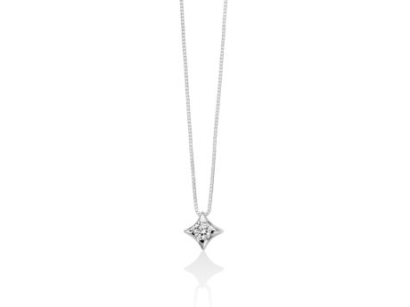Collana Punto Luce Miluna con Diamante Brillante in Oro Bianco 750