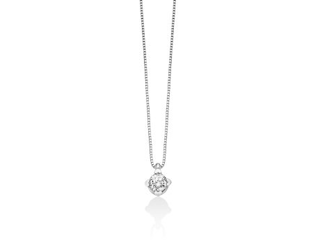 Collana Punto Luce Miluna con Diamante in Oro Bianco 750