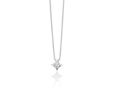 Collana Punto Luce Miluna in Oro Bianco 750 con Diamante