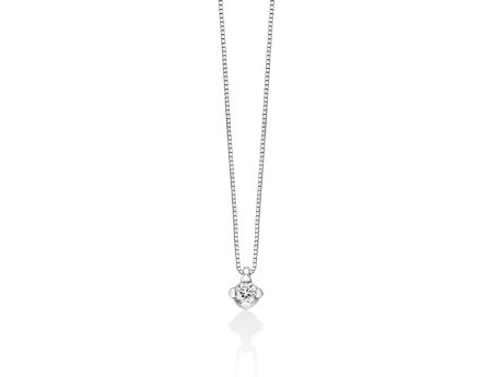 Collana Punto Luce Miluna in Oro Bianco con Diamante Naturale