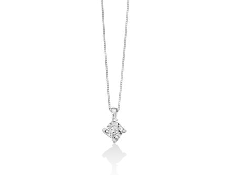 Collana Punto Luce Miluna in Oro Bianco e Diamante