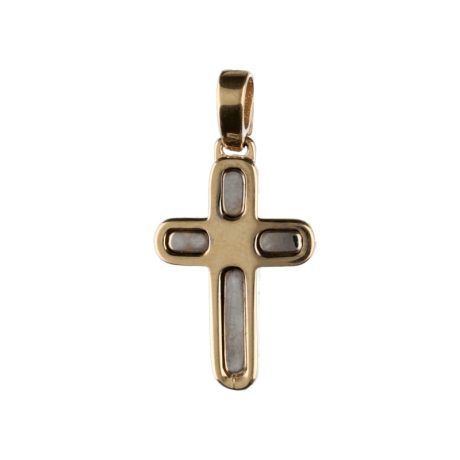 Croce Oro 18k Bicolore senza Cristo