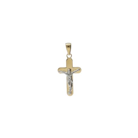 Croce in Oro 750 Giallo e Bianco
