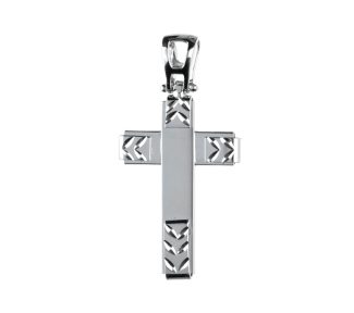 Splendida Croce in Oro Bianco 18k, un gioiello di lusso perfetto per un'idea regalo preziosa.