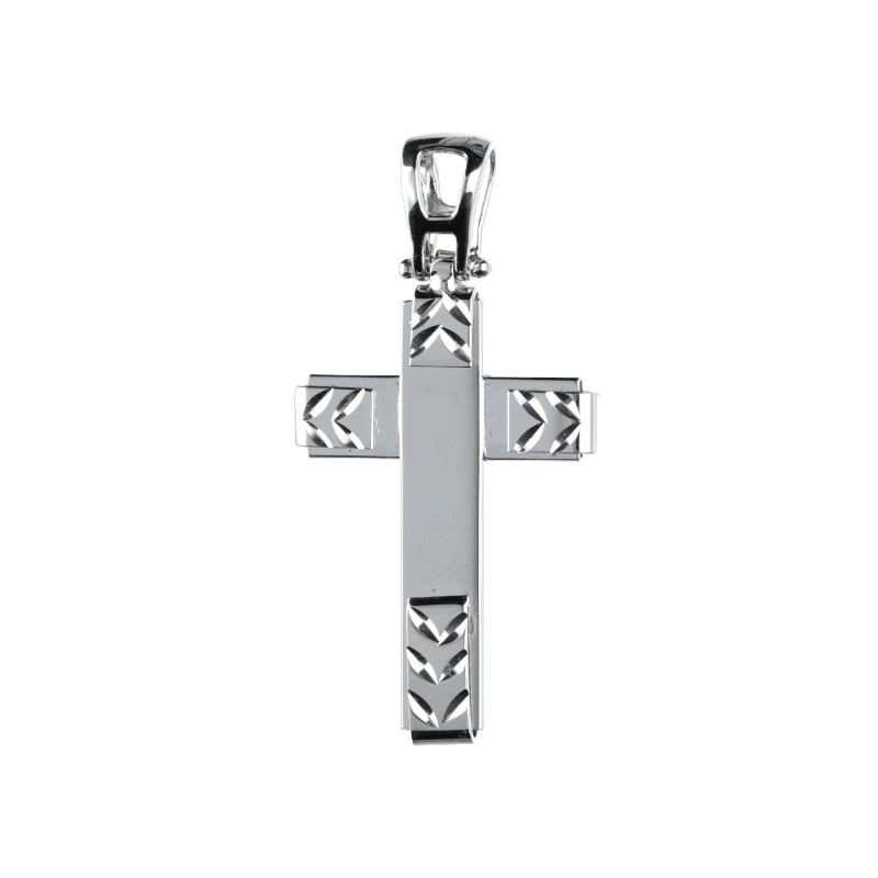 Splendida Croce in Oro Bianco 18k, un gioiello di lusso perfetto per un'idea regalo preziosa.