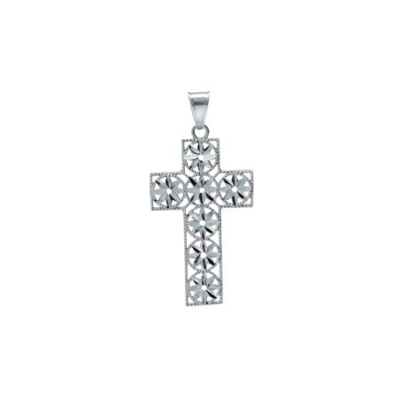 Croce Oro Bianco 750 Ciondolo Religioso