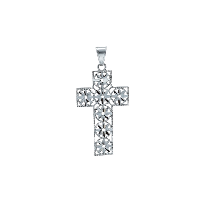 Croce in oro bianco 750, un gioiello di lusso perfetto per un'idea regalo preziosa.