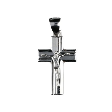 Croce Oro Bianco 750 con Cristo
