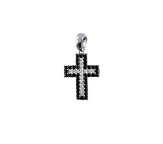 Splendida Croce in oro bianco 750 con zirconi, un gioiello di lusso perfetto per un'idea regalo preziosa.