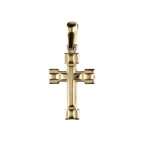 Croce in Oro Giallo 750 Ciondolo Senza Cristo