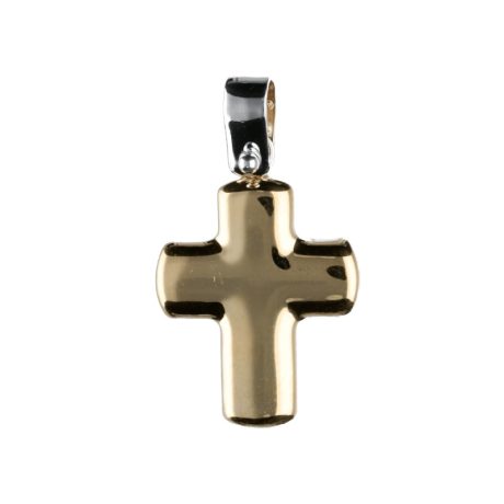 Croce Oro Giallo 18k Ciondolo Bicolore