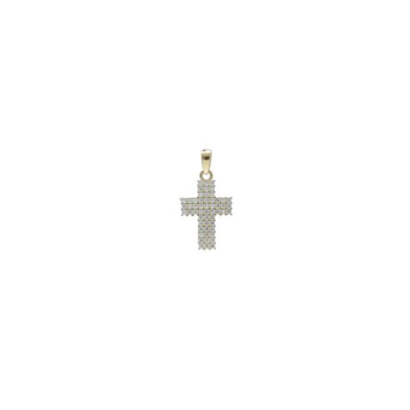 Croce in Oro Giallo 750 con Zirconi