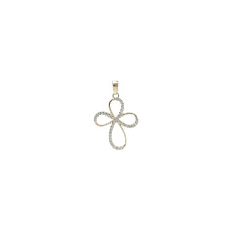 Croce in Oro Giallo 750 con Zirconi