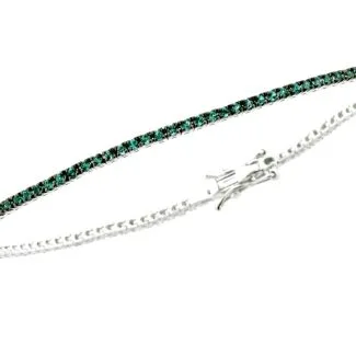Davite & Delucchi Tennis Bracelet in 18kt White Gold with Emeralds
