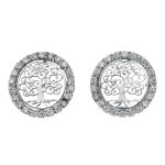 Splendidi orecchini Albero della Vita in oro bianco 750, un gioiello di lusso perfetto per un'idea regalo preziosa.
