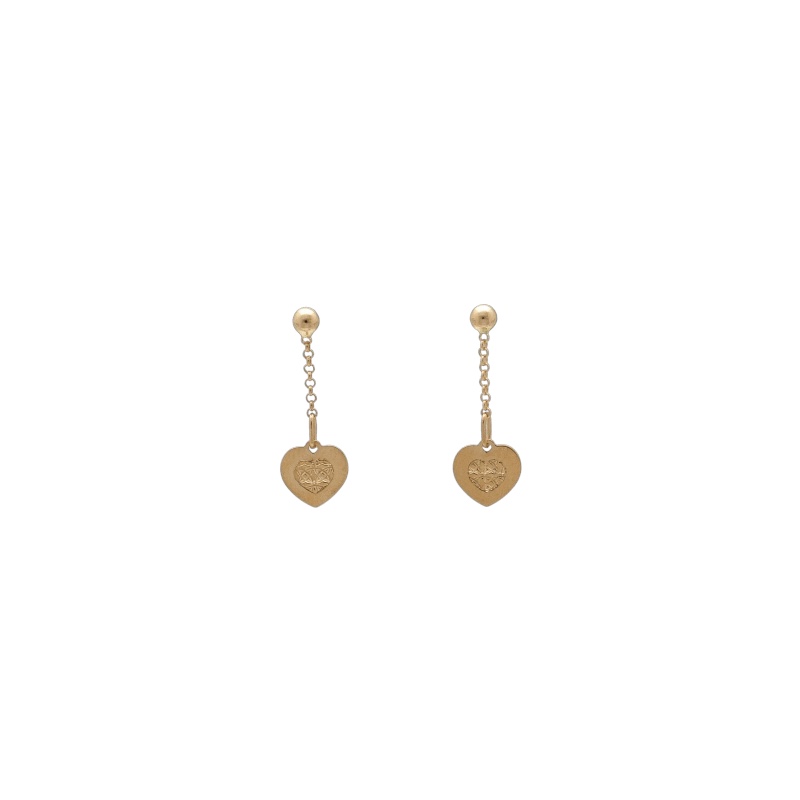 Eleganti orecchini pendenti in oro 750 per bambina, un gioiello di lusso perfetto come idea regalo preziosa.