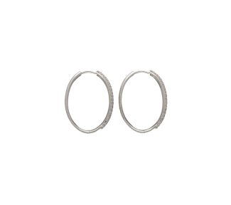 Eleganti orecchini a cerchio in oro 18k, gioielli made in italy di alta qualità, perfetti per un regalo prezioso. (Vista 2)