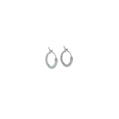 Orecchini Cerchi Oro 18k con Zirconi Bianchi