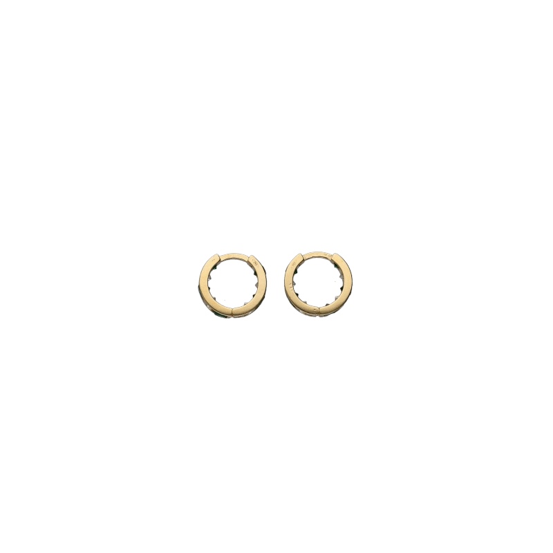 Eleganti orecchini a cerchio in oro giallo 18k, un gioiello di lusso perfetto per ogni occasione. (Vista 2)