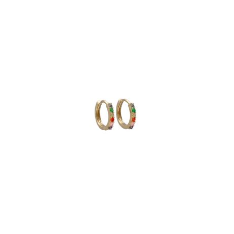 Orecchini Cerchi Donna Oro 18kt con Zirconi