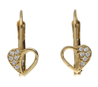 Splendidi orecchini a cuore in oro 18k, un gioiello di lusso perfetto per un regalo prezioso.