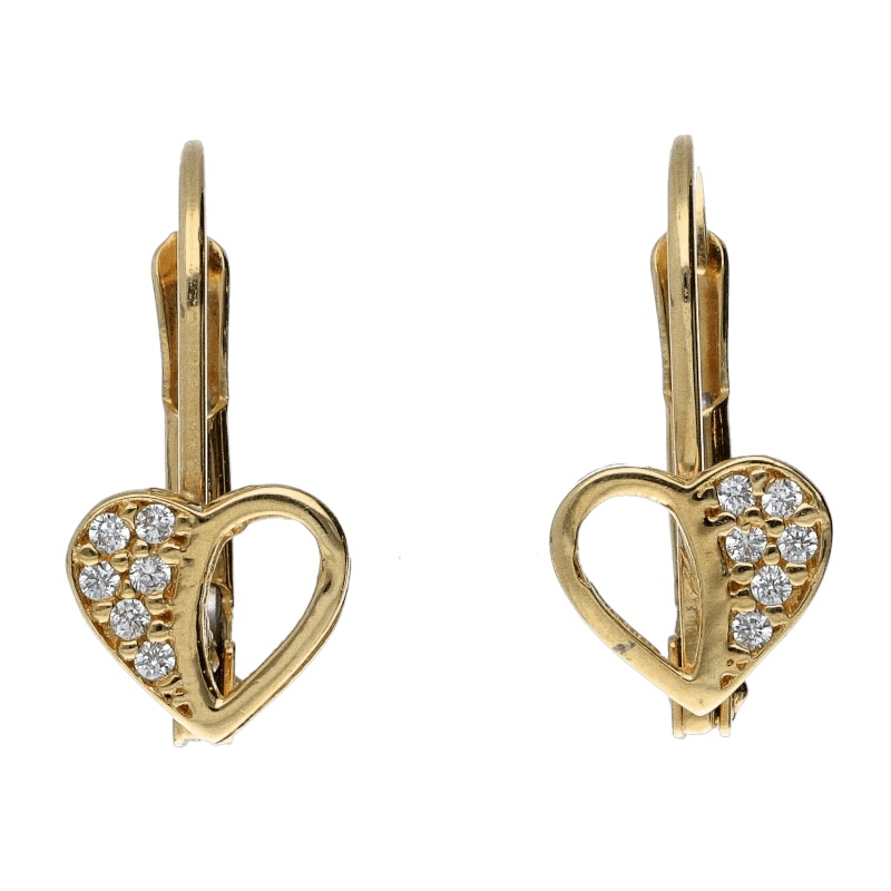 Orecchini Cuore in Oro 18k - Alta Gioielleria | Gioielleria Patricia Oro Splendidi orecchini a cuore in oro 18k, un gioiello di lusso perfetto per un regalo prezioso.
