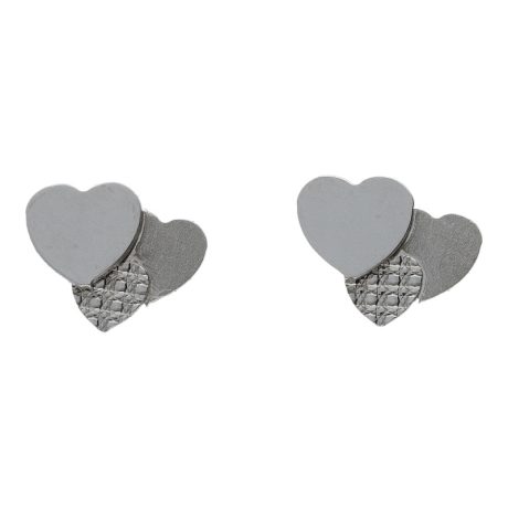 Orecchini Cuore in Oro 18k Bianco