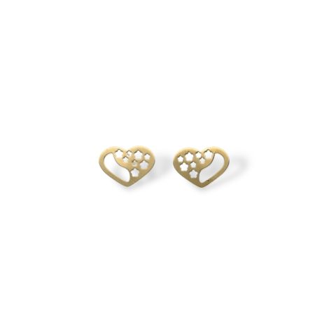Orecchini cuore in Oro Giallo 18k