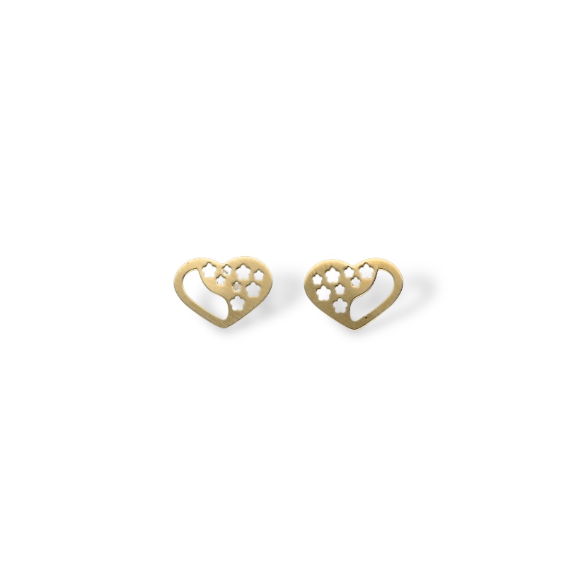 Splendidi orecchini a cuore in oro giallo 18k, un'icona di eleganza e raffinatezza, perfetti come gioielli di lusso per un regalo indimenticabile.