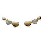 Splendidi orecchini a cuore in oro giallo 18kt, un gioiello di lusso perfetto per un regalo prezioso.