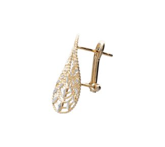 Eleganti orecchini da donna in oro 750, un gioiello di lusso perfetto per un'occasione speciale. (Vista 2)
