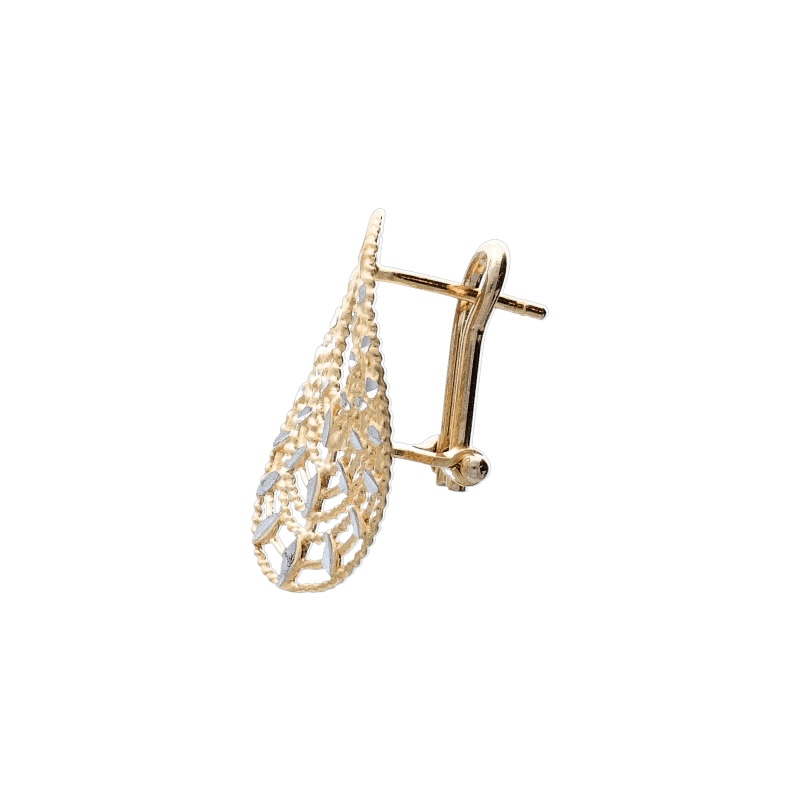 Eleganti orecchini da donna in oro 750, un gioiello di lusso perfetto per un'occasione speciale. (Vista 2)