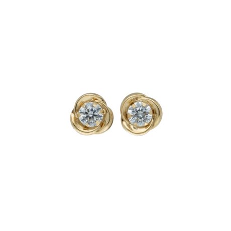 Orecchini in Oro Giallo 18kt con Zirconi Bianchi