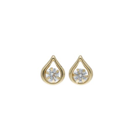 Orecchini Donna Oro 18k 750 con Zirconi Bianchi