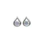 Orecchini donna oro bianco 18kt con zirconi