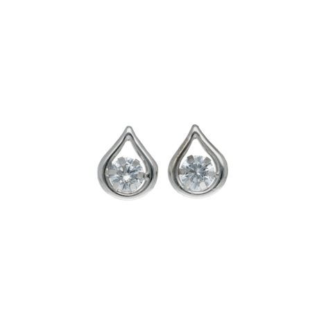Orecchini Donna Oro Bianco 18kt con Zirconi
