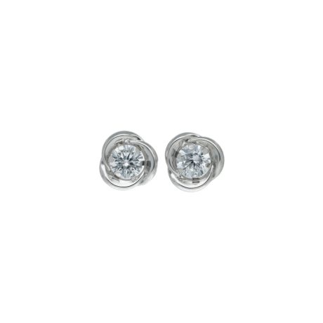 Orecchini donna Oro Bianco 18k con Zirconi Bianchi