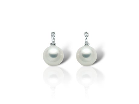 Orecchini Miluna in Oro Bianco Diamanti e Perle Freshwater