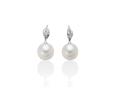 Orecchini Miluna perle e diamanti in oro bianco 750