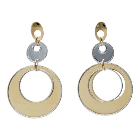 Orecchini Donna in Oro 750 Pendenti Bicolore