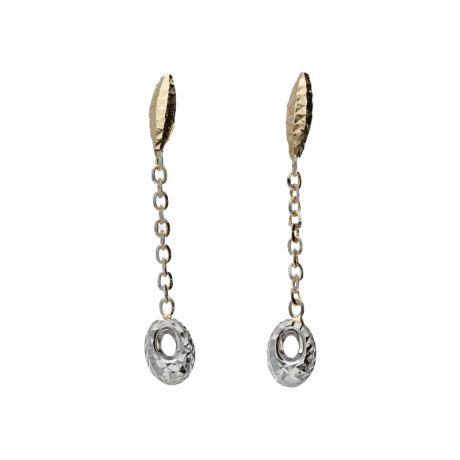 Orecchini Donna in Oro 750 Pendenti Bicolore