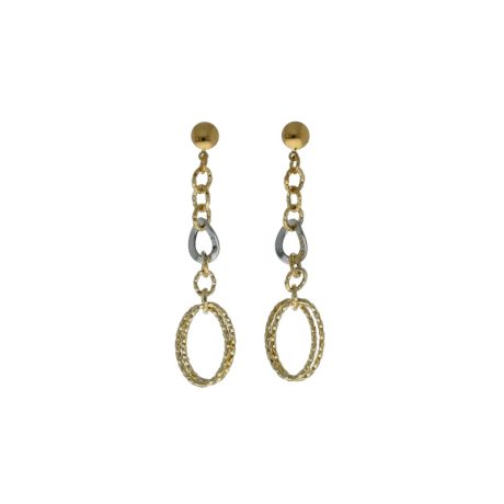 Orecchini pendenti donna in oro 750 bicolore