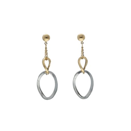 Orecchini Donna Oro 750 Pendenti Bicolore