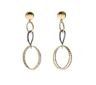 Orecchini pendenti in oro 750, un gioiello di lusso perfetto per un'idea regalo preziosa.